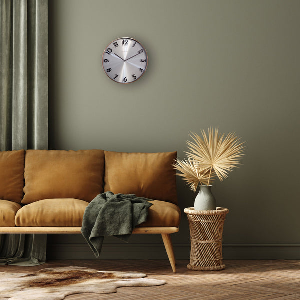 Nextime Reflection Wall Clock Forty Centimetres Copper With Silent Sweep Movement Wall Clocks