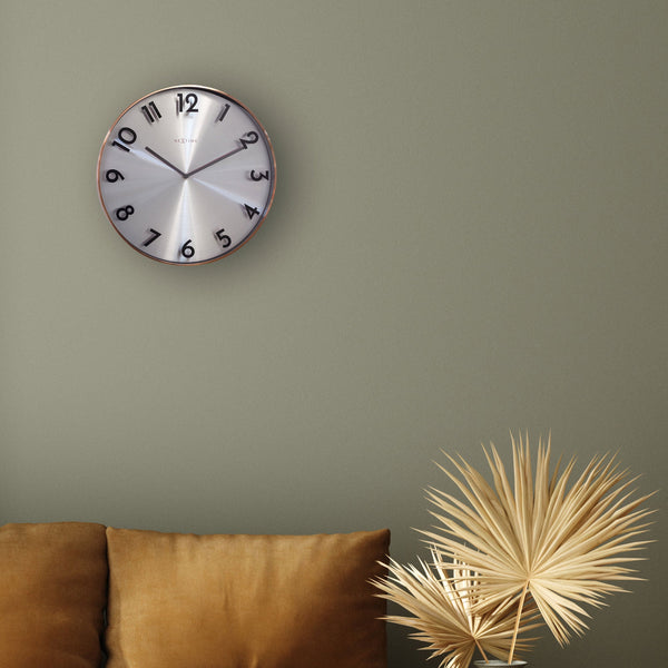 Nextime Reflection Wall Clock Forty Centimetres Copper With Silent Sweep Movement Wall Clocks