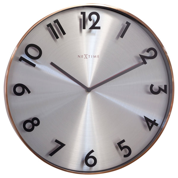 Nextime Reflection Wall Clock Forty Centimetres Copper With Silent Sweep Movement Wall Clocks