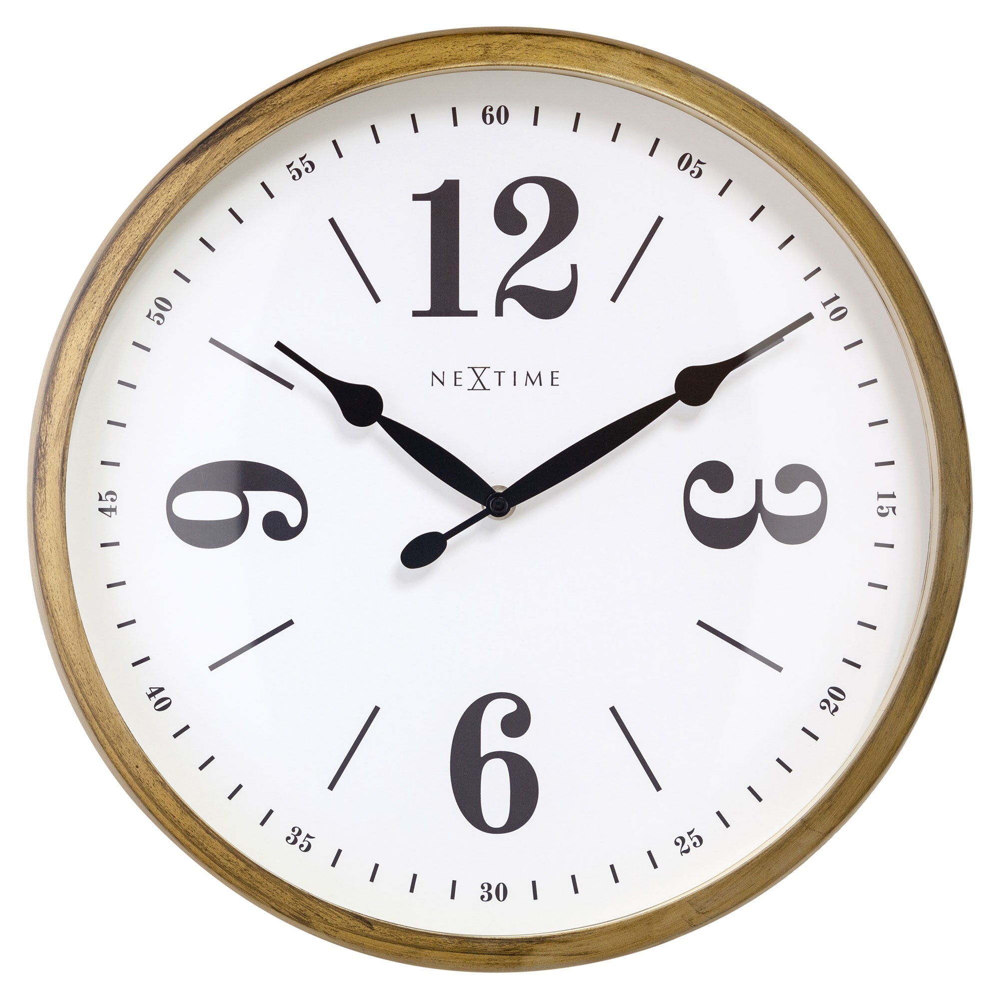 Nextime Classic Wall Clock 39 Centimetres Gold With Silent Sweep Movement Wall Clocks