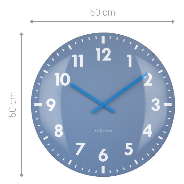 Nextime Duomo Wall Clock Fifty Centimetres Blue With Silent Operation Wall Clocks