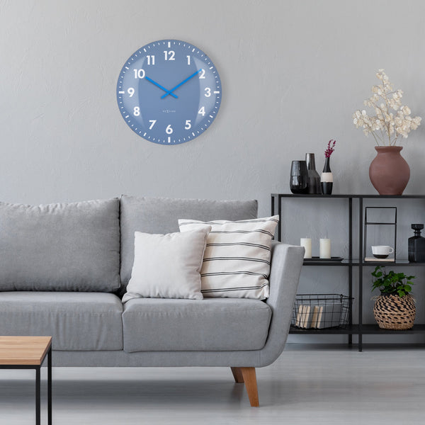 Nextime Duomo Wall Clock Fifty Centimetres Blue With Silent Operation Wall Clocks