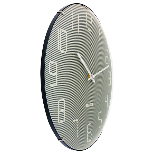 Nextime Shade Wall Clock 35 Centimetres Grey With Elegant Dome Glass Lens Wall Clocks