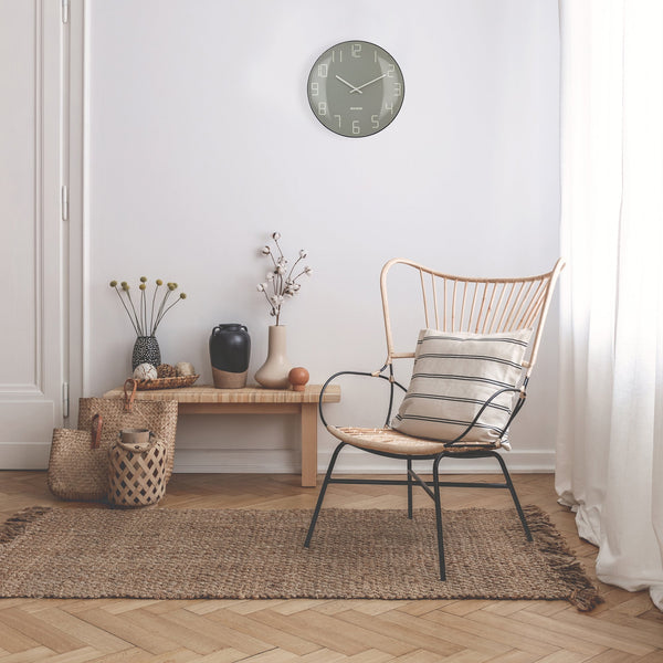 Nextime Shade Wall Clock 35 Centimetres Grey With Elegant Dome Glass Lens Wall Clocks