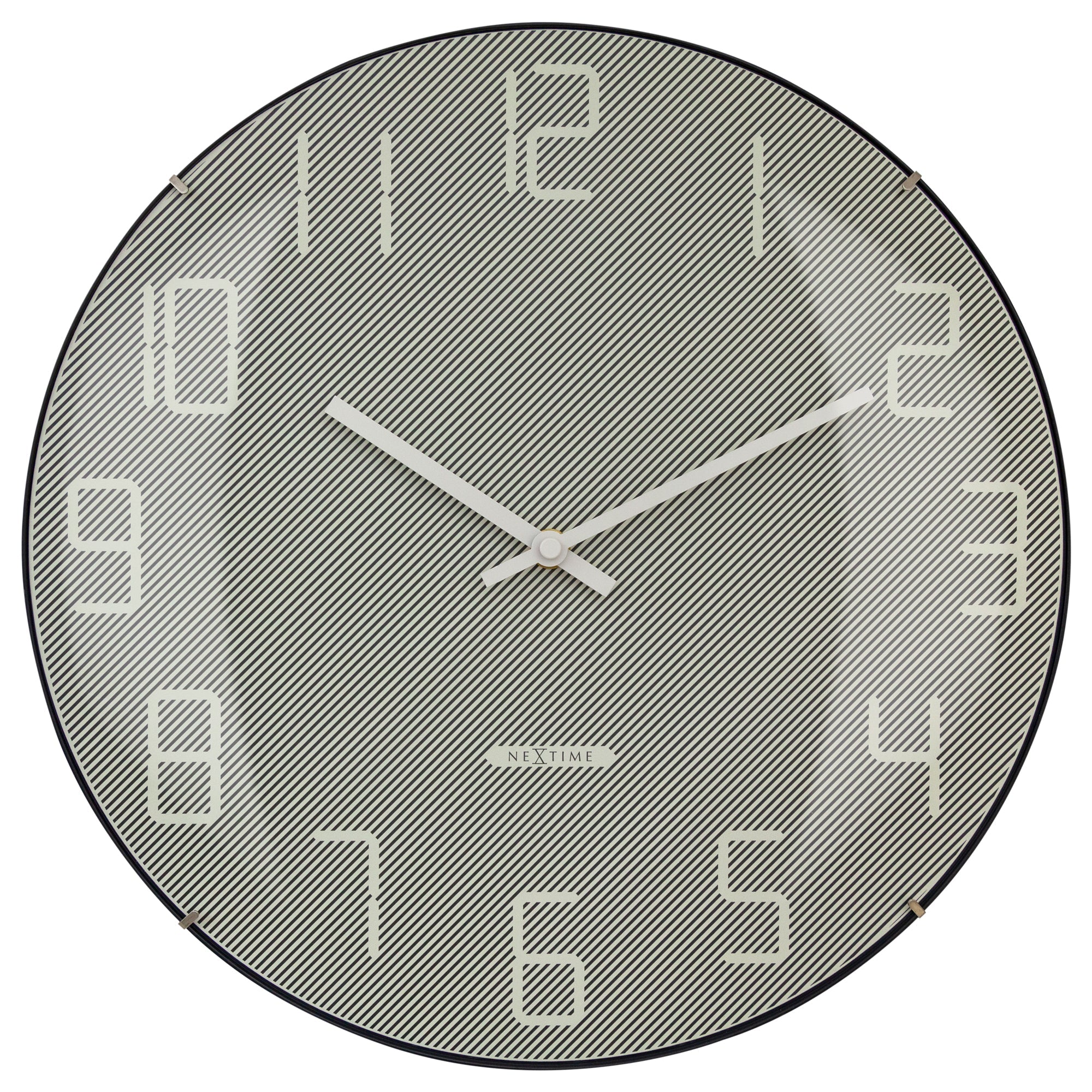Nextime Shade Wall Clock 35 Centimetres Grey With Elegant Dome Glass Lens Wall Clocks