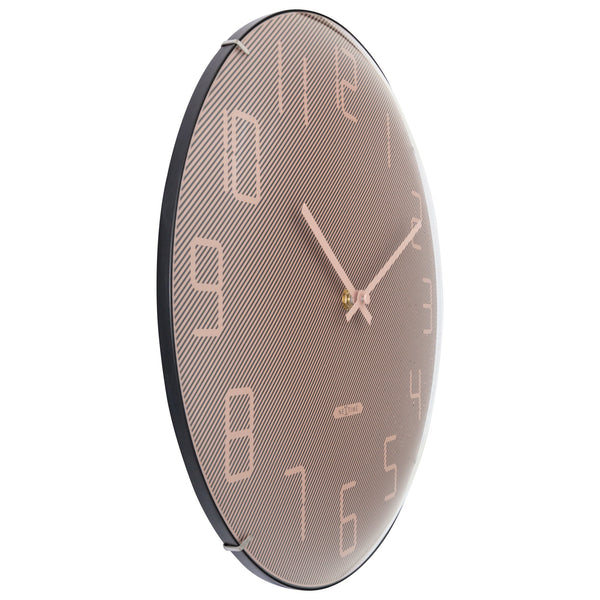 Nextime Shade Wall Clock 35 Centimetres Pink With Elegant Glass Lens Wall Clocks