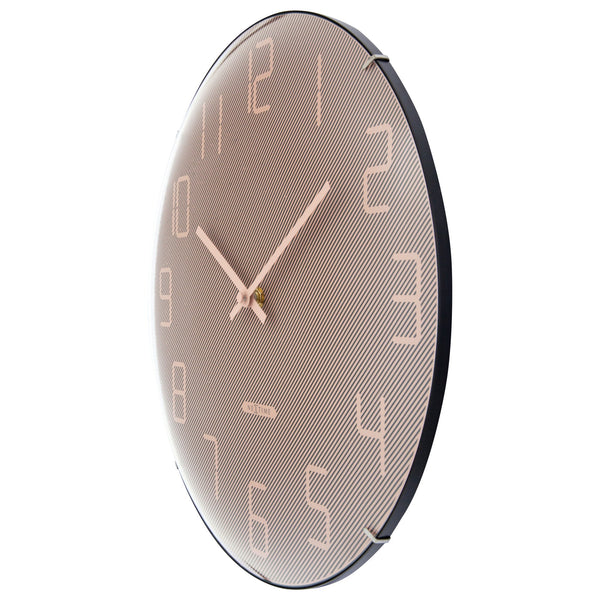 Nextime Shade Wall Clock 35 Centimetres Pink With Elegant Glass Lens Wall Clocks