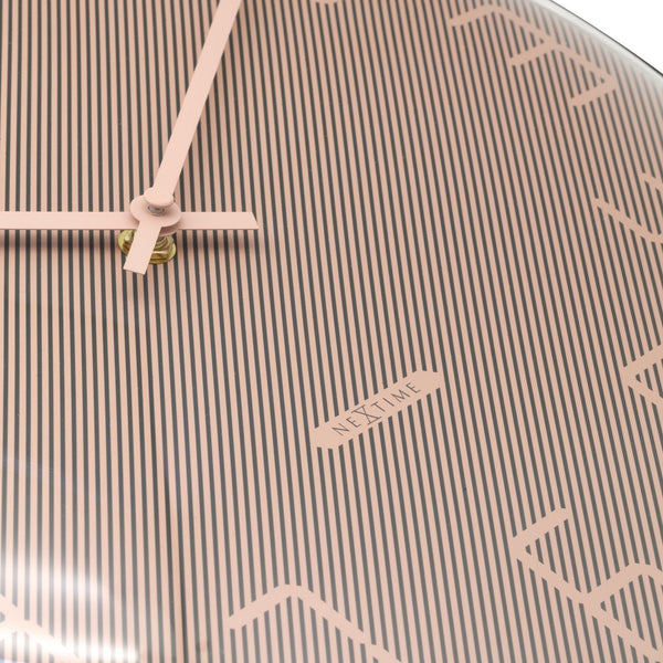 Nextime Shade Wall Clock 35 Centimetres Pink With Elegant Glass Lens Wall Clocks