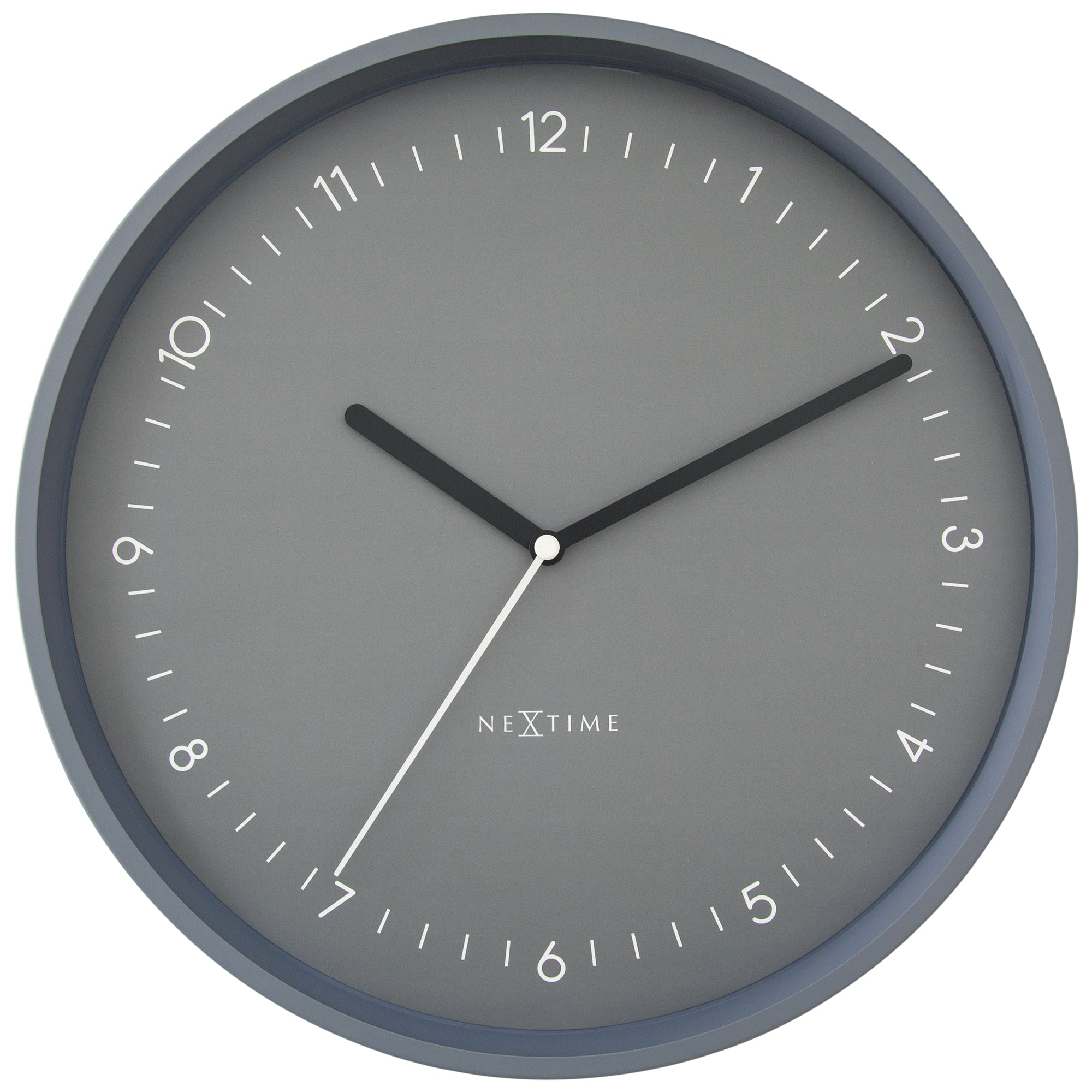 Nextime Berlin Wall Clock Grey Thirty Centimetres Silent Aluminium Design Wall Clocks