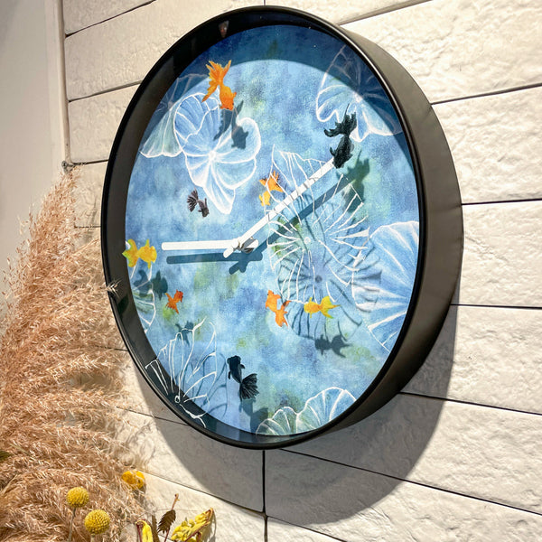 Nextime Pond Wall Clock 30Cm Blue Silent Decorative Timepiece Wall Clocks