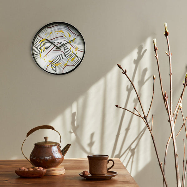 Nextime Koi Silent Wall Clock 30 Centimetres Grey For Calm Interiors Wall Clocks