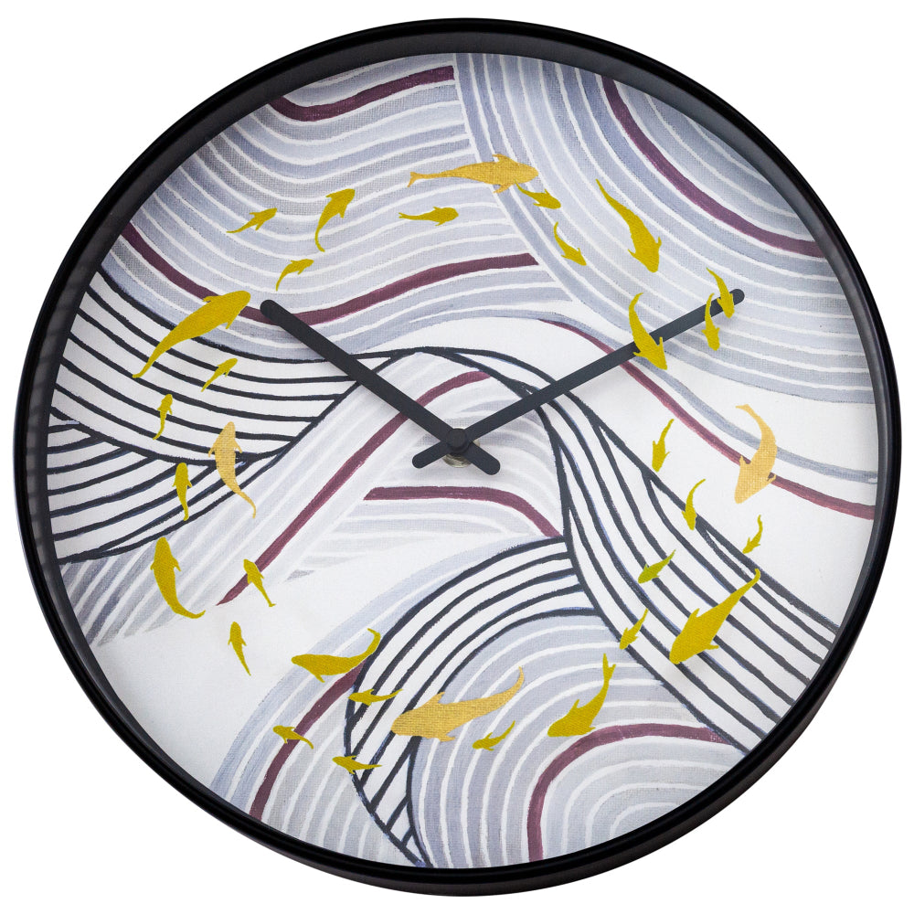 Nextime Koi Silent Wall Clock 30 Centimetres Grey For Calm Interiors Wall Clocks