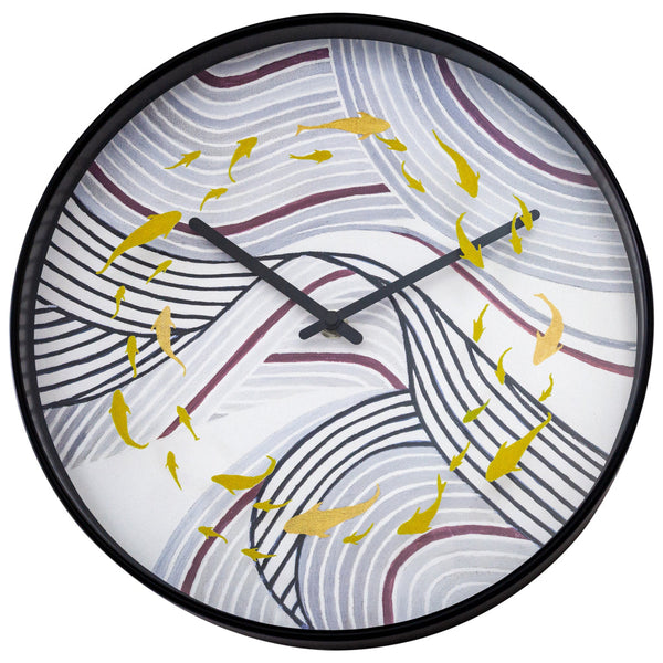 Nextime Koi Silent Wall Clock 30 Centimetres Grey For Calm Interiors Wall Clocks