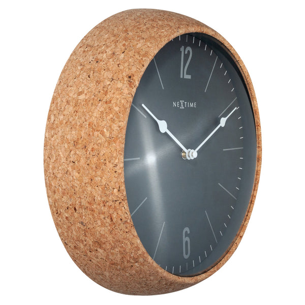 Nextime Cork Wall Clock With Silent Sweep Movement And Natural Case Wall Clocks