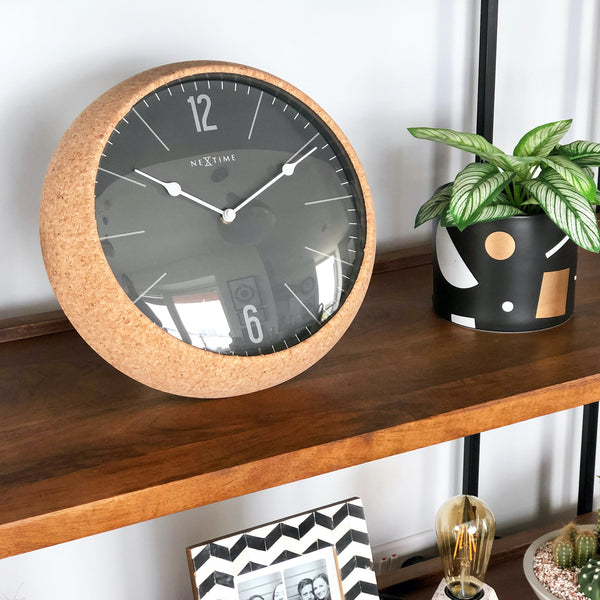 Nextime Cork Wall Clock With Silent Sweep Movement And Natural Case Wall Clocks
