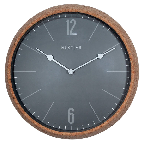 Nextime Cork Wall Clock With Silent Sweep Movement And Natural Case Wall Clocks
