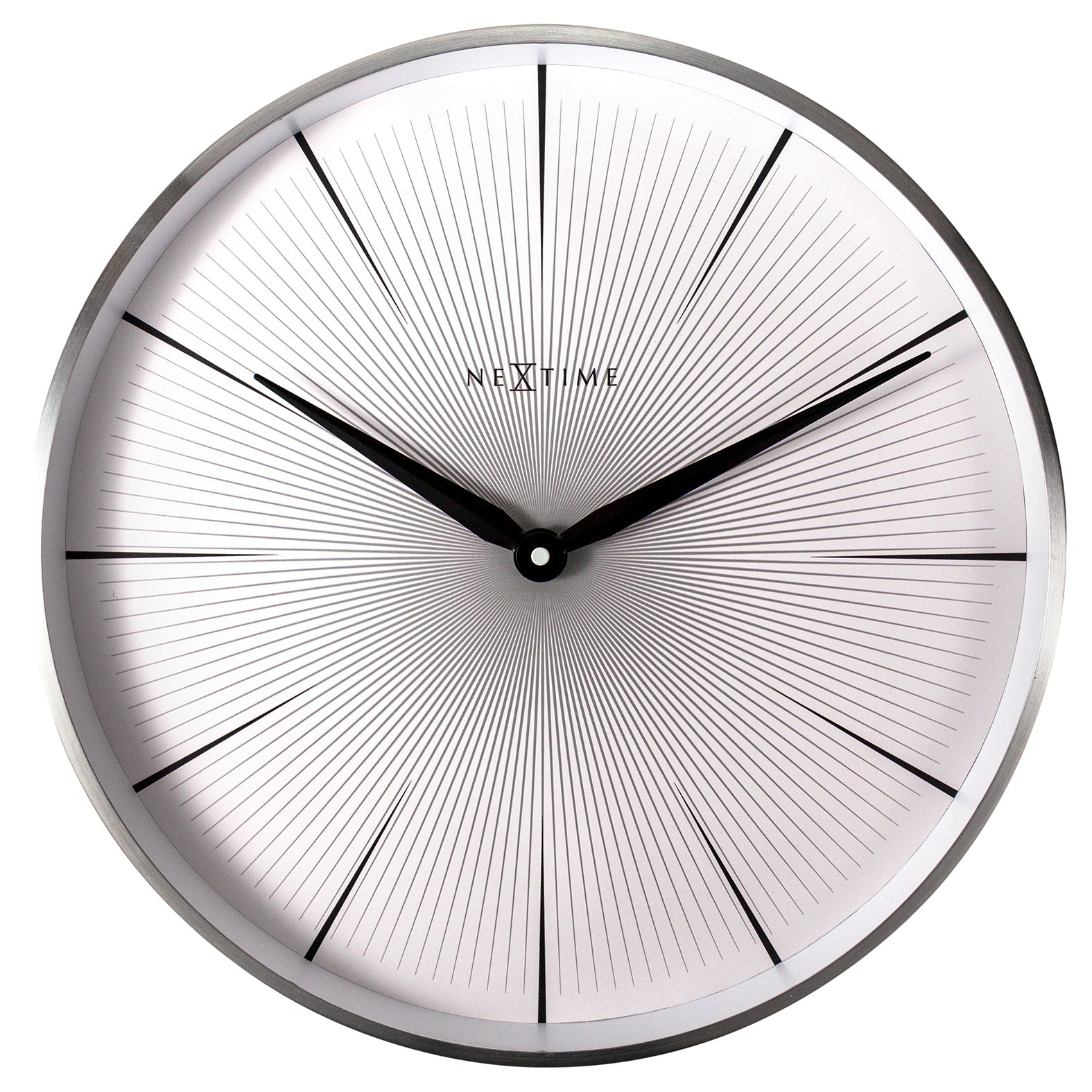 Nextime Wall Clock With Aluminium Case White Dial Silent Movement 40 Centimetres Wall Clocks