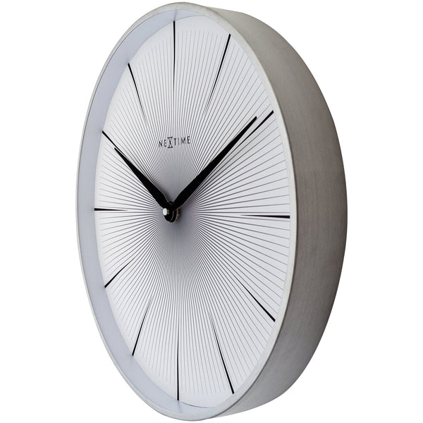 Nextime Wall Clock With Aluminium Case White Dial Silent Movement 40 Centimetres Wall Clocks