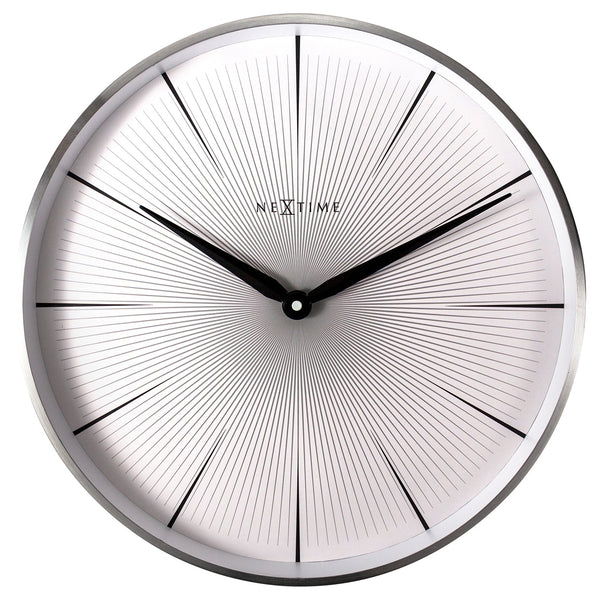 Nextime Wall Clock With Aluminium Case White Dial Silent Movement 40 Centimetres Wall Clocks