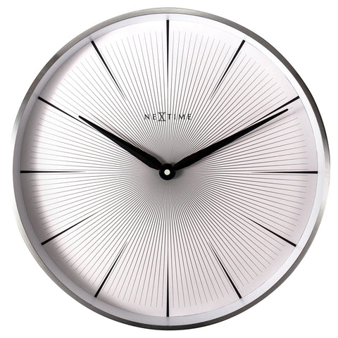 Nextime Wall Clock With Aluminium Case White Dial Silent Movement 40 Centimetres Wall Clocks