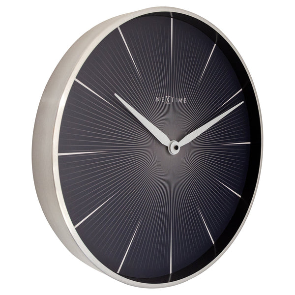 Nextime Silent Sweep Wall Clock With Aluminium Case And Black Dial 40 Centimetres Wall Clocks