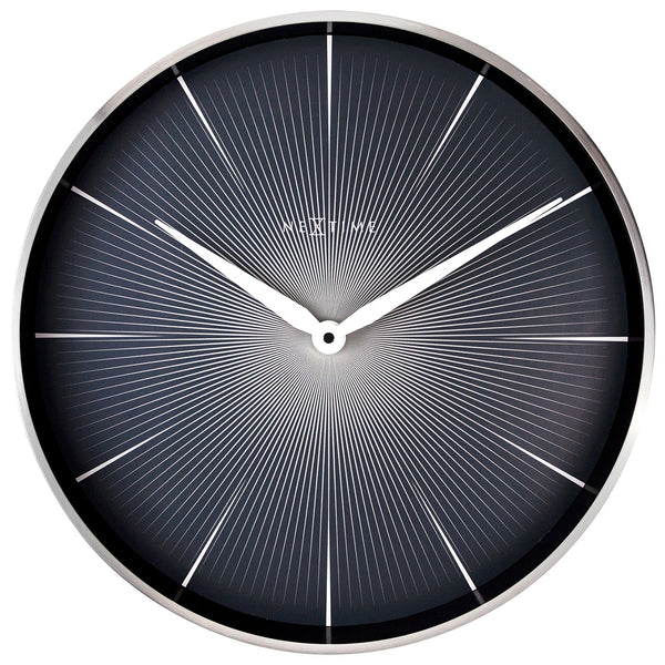 Nextime Silent Sweep Wall Clock With Aluminium Case And Black Dial 40 Centimetres Wall Clocks