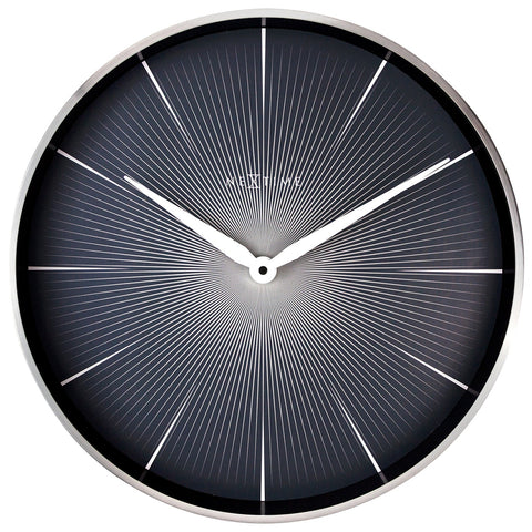 Nextime Silent Sweep Wall Clock With Aluminium Case And Black Dial 40 Centimetres Wall Clocks