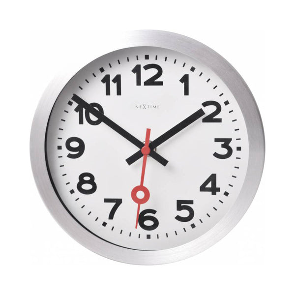 Nextime Station Number Clock Nineteen Centimetres White Silent Sweep Movement Wall Clocks