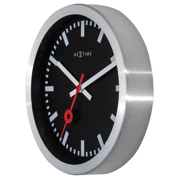 Nextime Station Stripe Clock 19Cm Black Desk Clocks