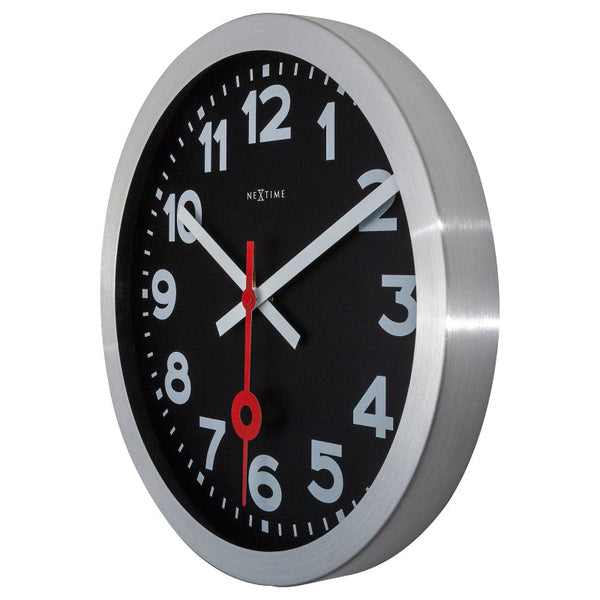 Nextime Station Numerical Wall Clock Thirty Five Centimetres Black Wall Clocks