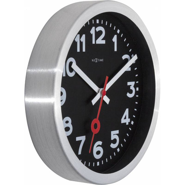Nextime Station Numerical Wall Clock Thirty Five Centimetres Black Wall Clocks