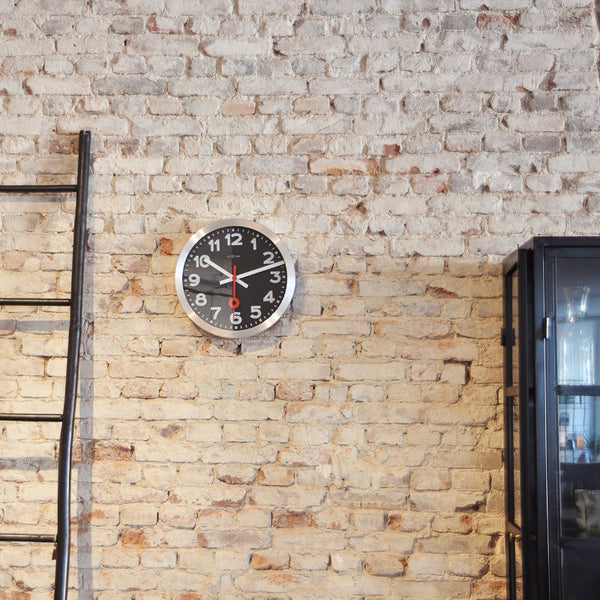 Nextime Station Numerical Wall Clock Thirty Five Centimetres Black Wall Clocks