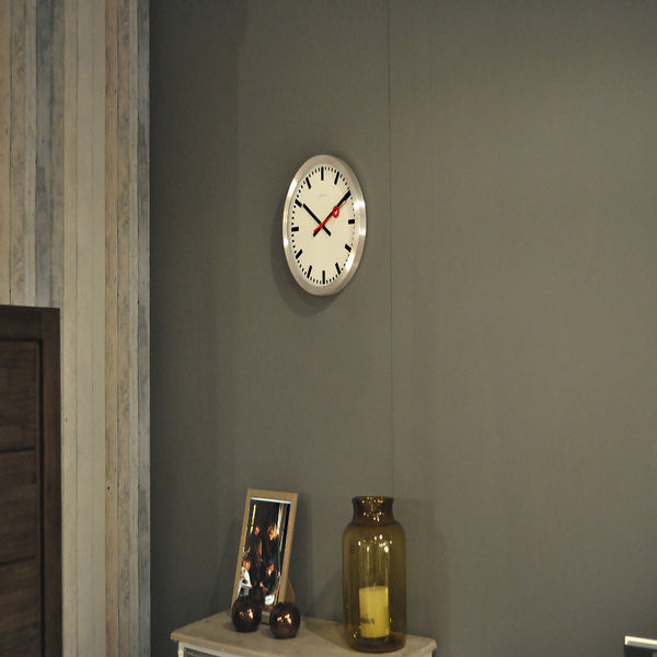 Nextime Station Stripe Wall Clock 35Cm White Wall Clocks