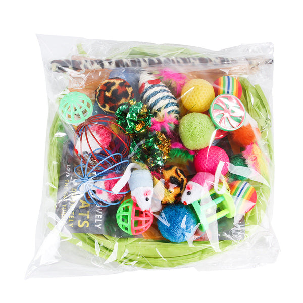 Pet Cat Toy Set Tunnel Teaser Wand Bell Supplies Combination Cat Toys