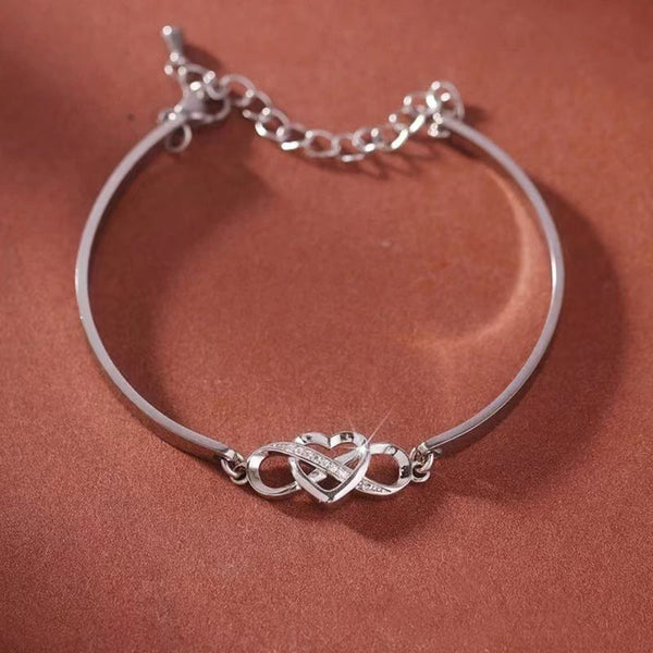 Veile Studios Infinity Heart Bracelet Bangle Crystal Love Forever Symbol Charm Bracelets