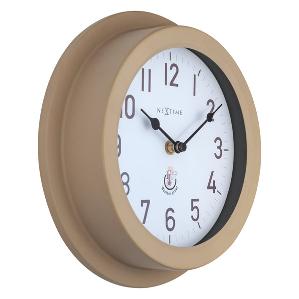 Nextime Poppy Outdoor Wall Clock In Brown Weatherproof Metal Design Wall Clocks