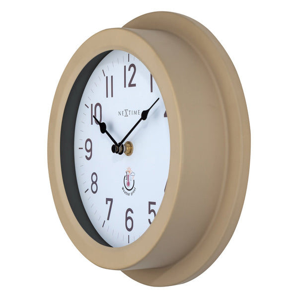 Nextime Poppy Outdoor Wall Clock In Brown Weatherproof Metal Design Wall Clocks