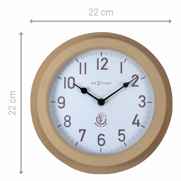 Nextime Poppy Outdoor Wall Clock In Brown Weatherproof Metal Design Wall Clocks