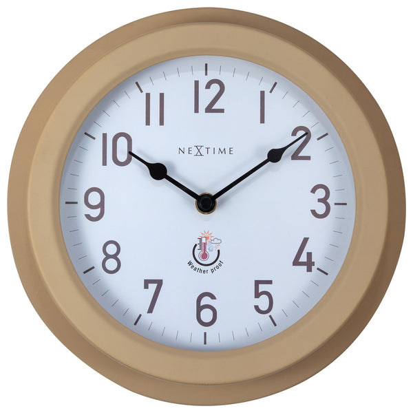 Nextime Poppy Outdoor Wall Clock In Brown Weatherproof Metal Design Wall Clocks