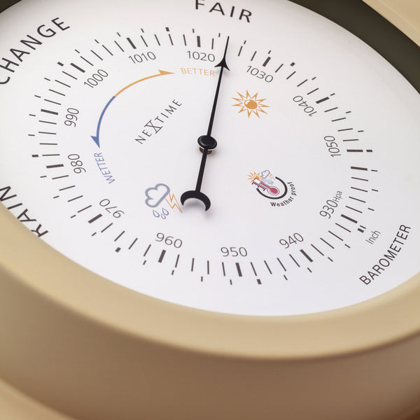 Nextime Orchid Outdoor Barometer 22Cm Brown Weatherproof Metal Weather Stations