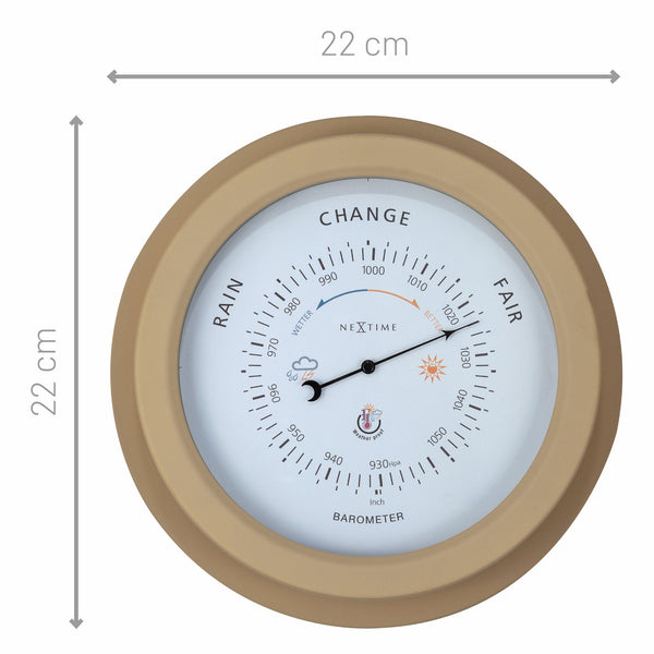 Nextime Orchid Outdoor Barometer 22Cm Brown Weatherproof Metal Weather Stations