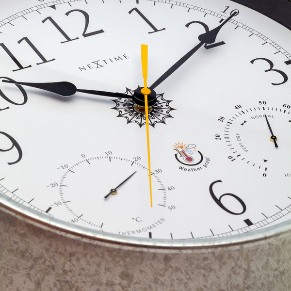 Nextime Tulip Outdoor Wall Clock With Thermometer And Hygrometer Wall Clocks