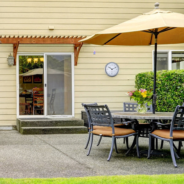 Nextime Tulip Outdoor Wall Clock With Thermometer And Hygrometer Wall Clocks