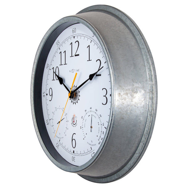 Nextime Tulip Outdoor Wall Clock With Thermometer And Hygrometer Wall Clocks