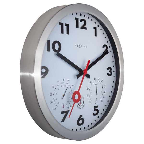 Nextime Arabic Outdoor Wall Clock With Thermometer And Hygrometer 35 Centimetres Wall Clocks