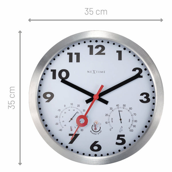 Nextime Arabic Outdoor Wall Clock With Thermometer And Hygrometer 35 Centimetres Wall Clocks