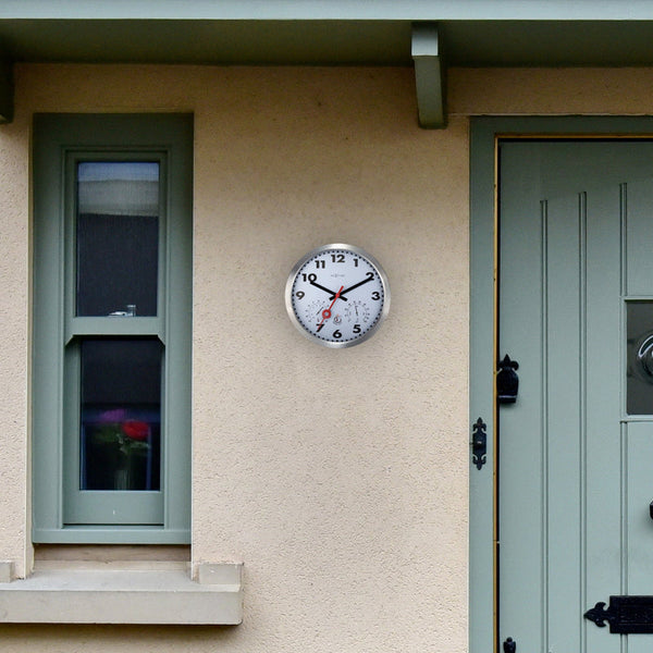 Nextime Arabic Outdoor Wall Clock With Thermometer And Hygrometer 35 Centimetres Wall Clocks