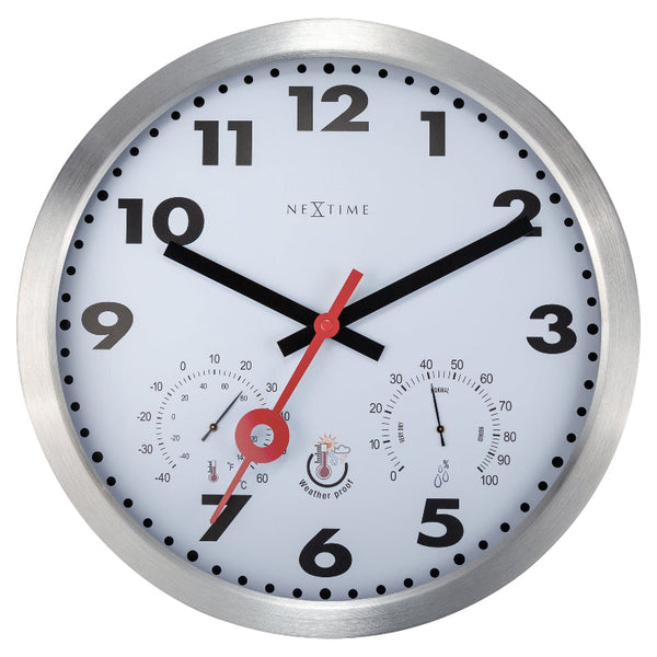 Nextime Arabic Outdoor Wall Clock With Thermometer And Hygrometer 35 Centimetres Wall Clocks