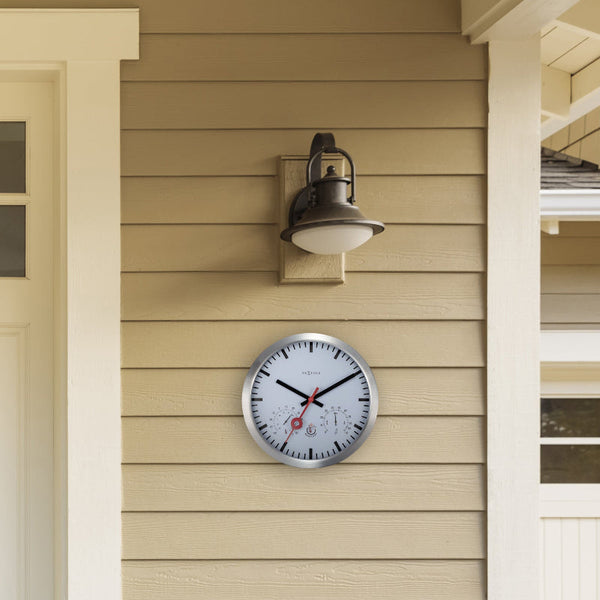 Nextime Clematis Outdoor Wall Clock With Thermometer And Hygrometer 35 Centimetres Wall Clocks