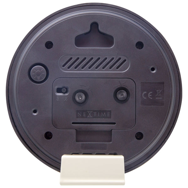 Nextime Reflect Alarm Clock In Black With Night Light And Silent Movement Wall Clocks